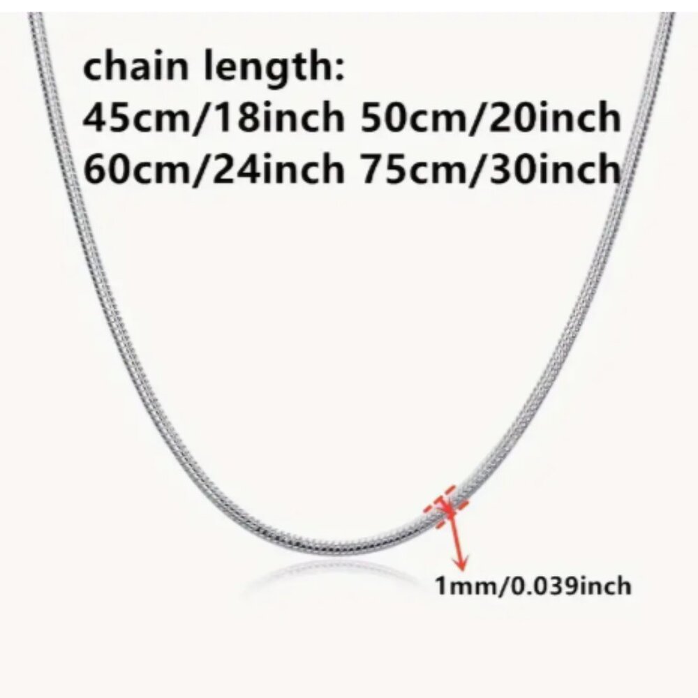 Set of THREE Silver S925 Snake Chain Length 20 inches Long NEW - Picture 2 of 4